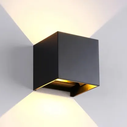 Minimalist Aluminum Cube Solid Color Adjustable Wall Sconce Image - 12