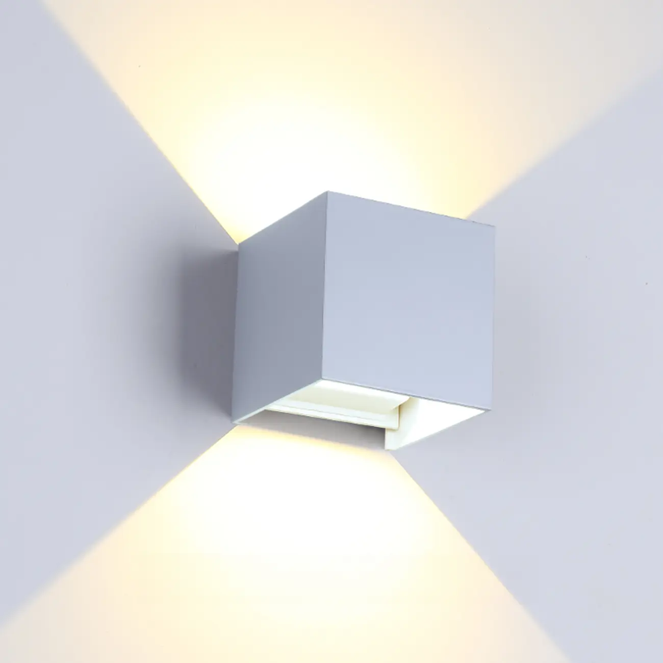 Minimalist Aluminum Cube Solid Color Adjustable Wall Sconce Image - 5 | homeyfad