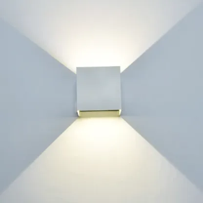 Minimalist Aluminum Cube Solid Color Adjustable Wall Sconce Image - 7