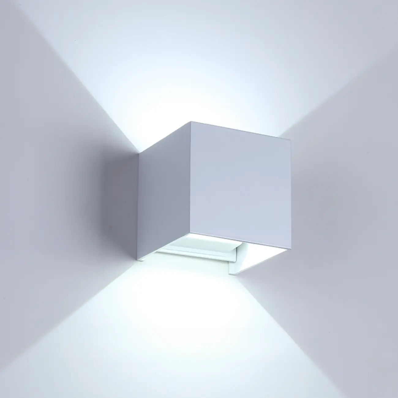 Minimalist Aluminum Cube Solid Color Adjustable Wall Sconce Image - 8 | homeyfad