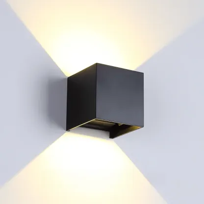 Minimalist Aluminum Cube Solid Color Adjustable Wall Sconce Image - 1