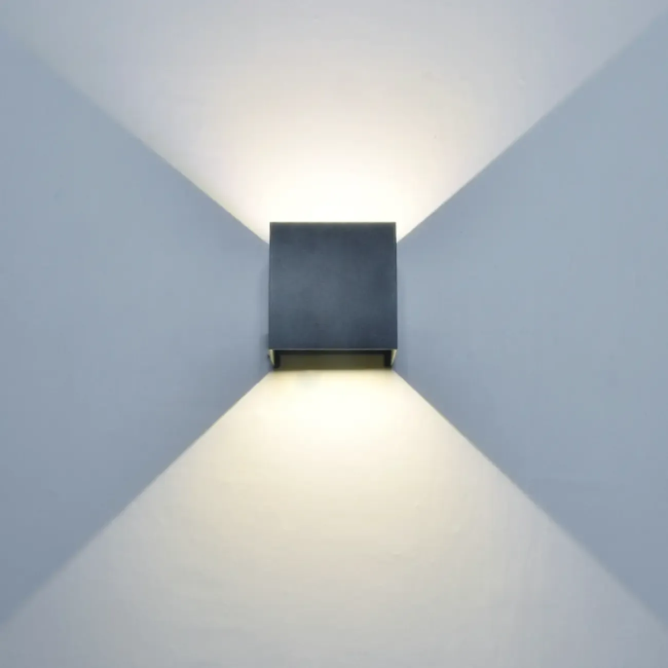 Aluminum Cube Solid Color Adjustable Up Down Outdoor Wall Sconce | HomeyFad