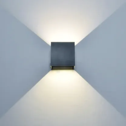 Minimalist Aluminum Cube Solid Color Adjustable Wall Sconce Image - 4