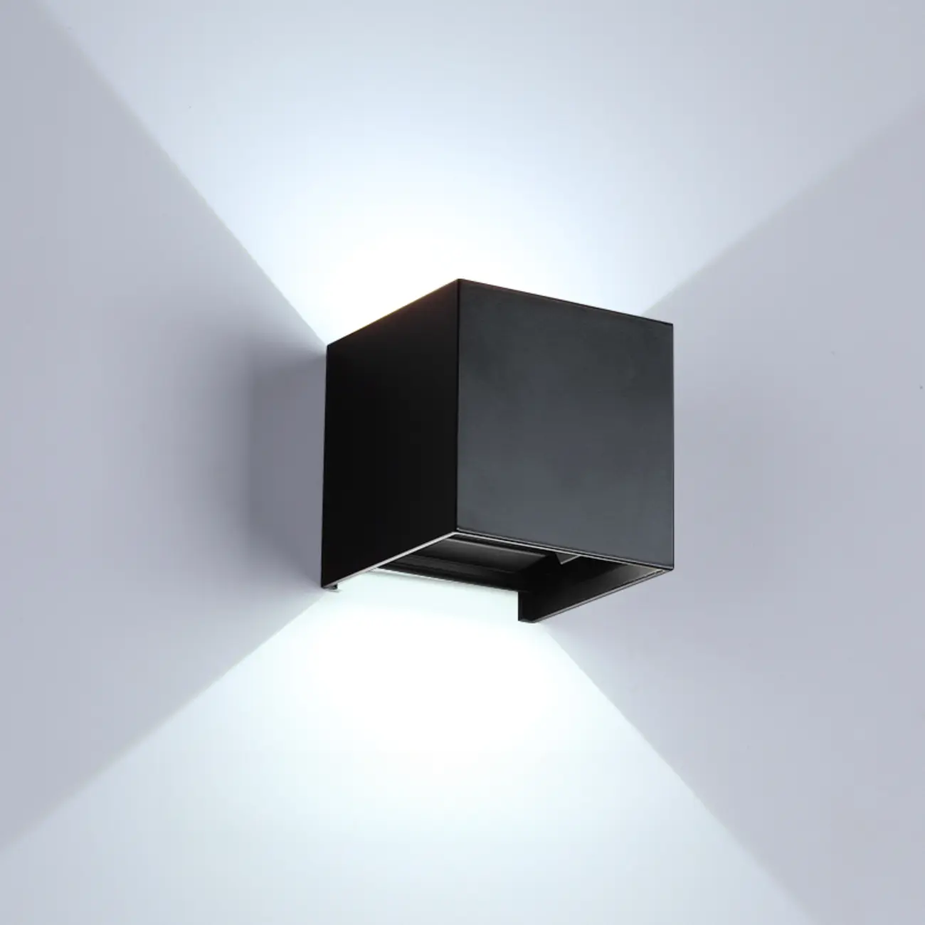 Minimalist Aluminum Cube Solid Color Adjustable Wall Sconce Image - 2 | homeyfad