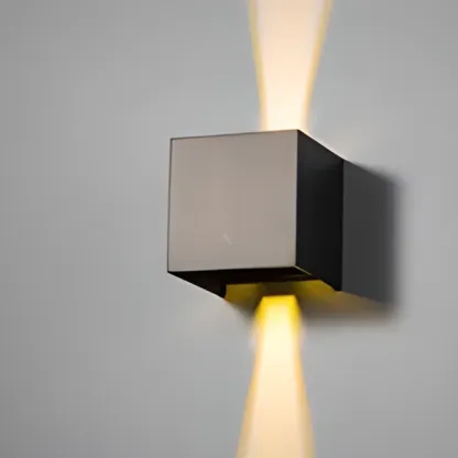 Minimalist Aluminum Cube Solid Color Adjustable Wall Sconce Image - 3
