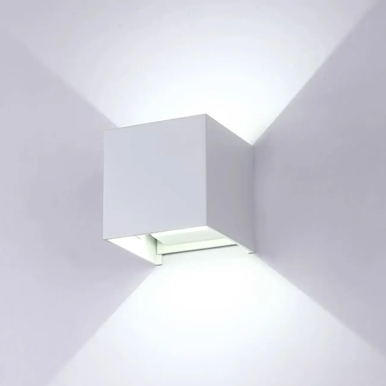 Minimalist Aluminum Cube Solid Color Adjustable Wall Sconce Image - 6