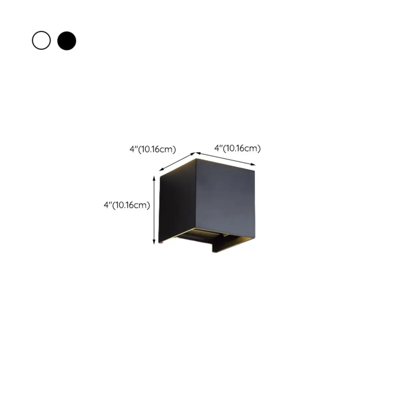 Minimalist Aluminum Cube Solid Color Adjustable Wall Sconce #size