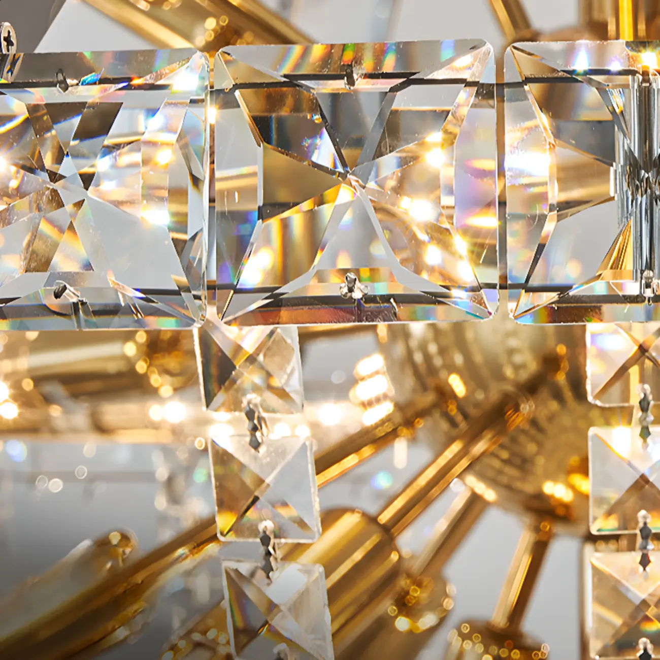 Gold Sphere Glamorous Crystal Stairwell Chandelier Image - 16 | homeyfad