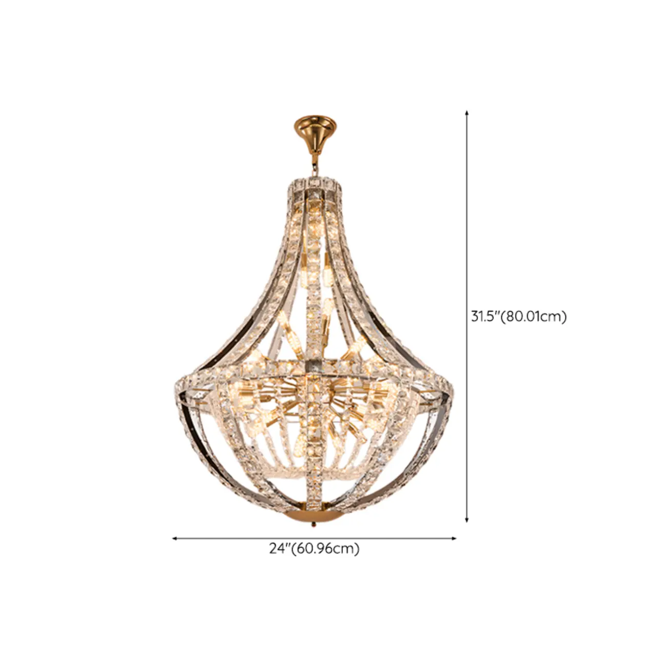 Gold Sphere Glamorous Crystal Stairwell Chandelier #size | homeyfad