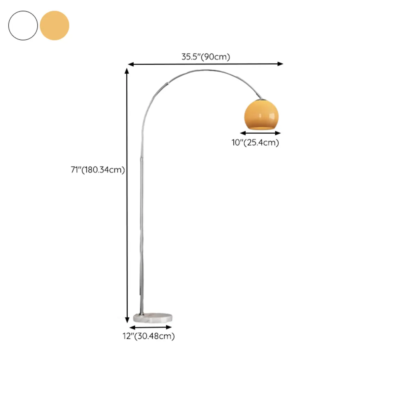 Modern Adjustable Arc Floor Lamp Plug-In for Living Room #size