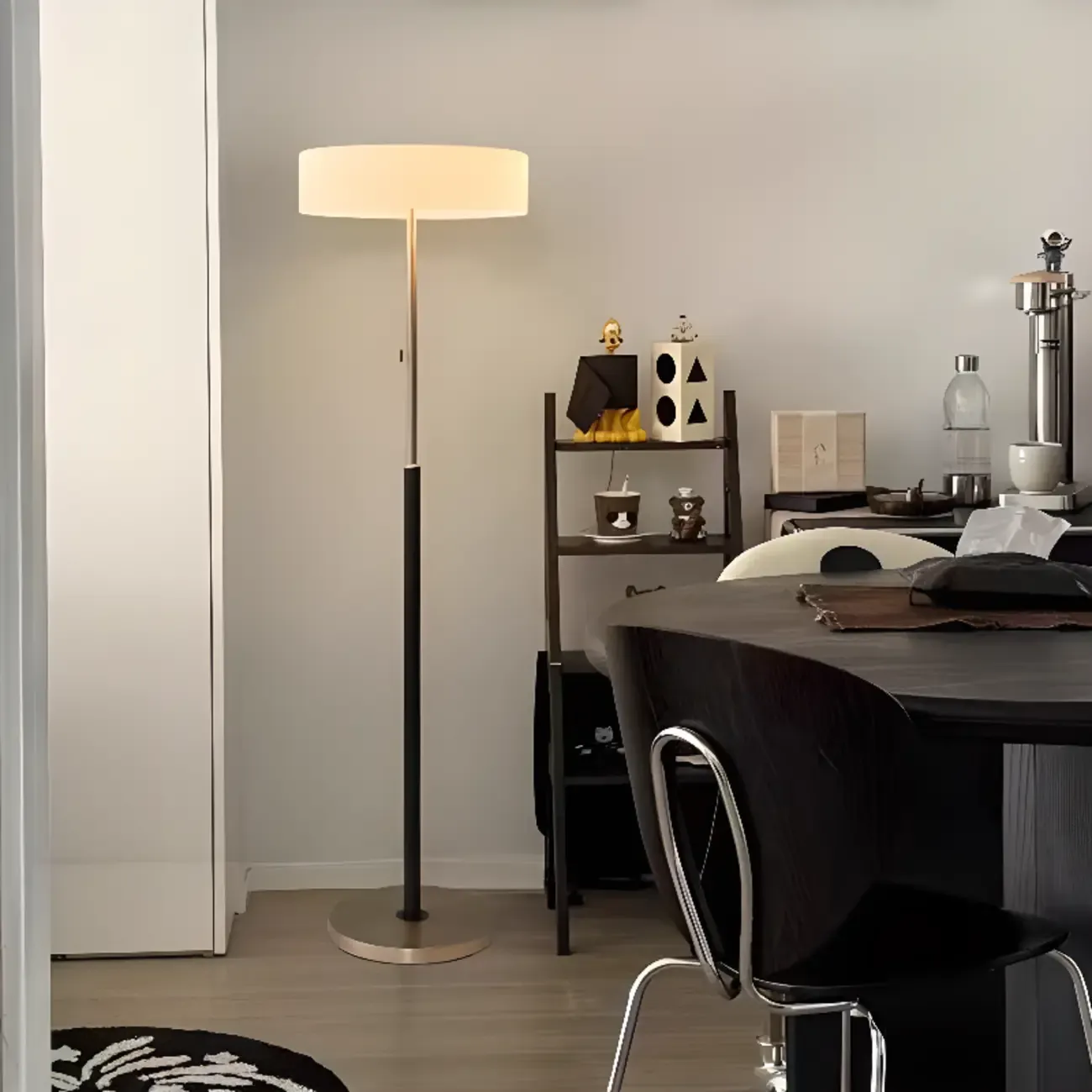 Modern LED Silver Minimalist Floor Lamp for Living Room Image - 2