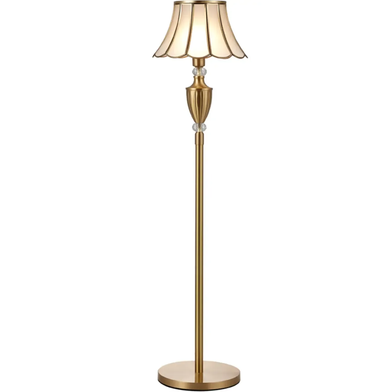 Traditional Gold Floor Lamp with Crystal Accents for Living Room Image - 3
