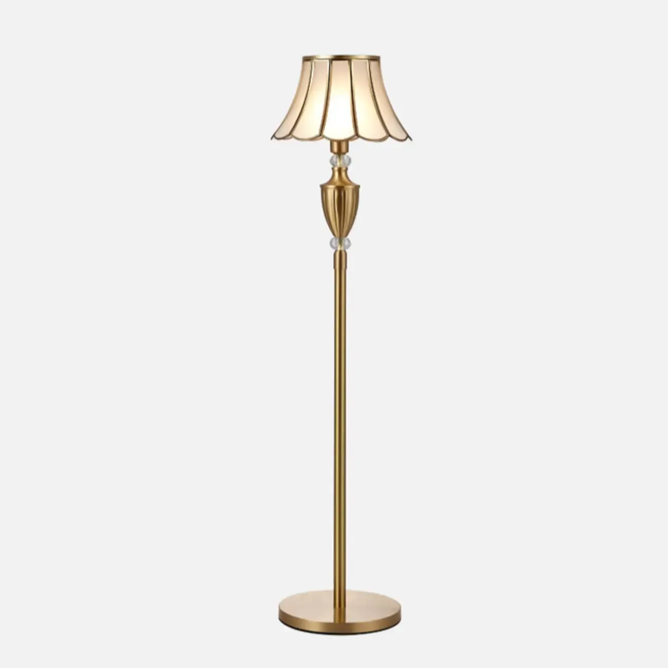 Traditional Gold Floor Lamp with Crystal Accents for Living Room Image - 7