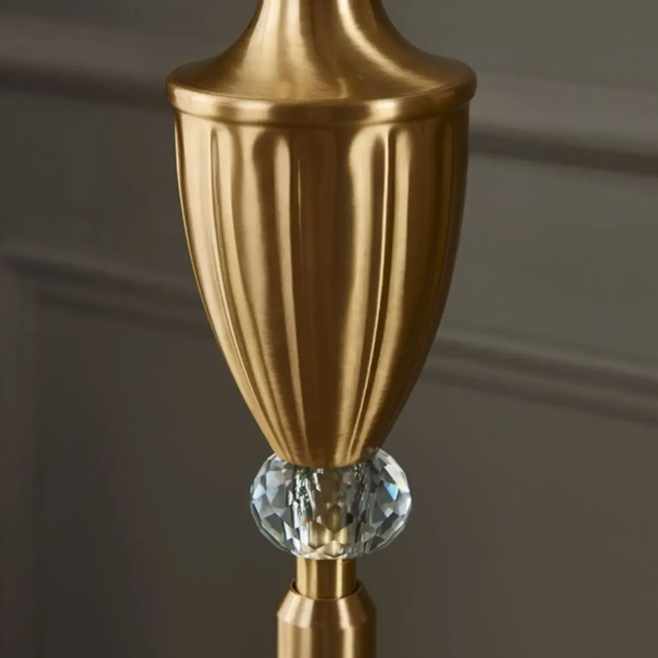 Traditional Gold Floor Lamp with Crystal Accents for Living Room Image - 5