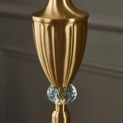 Traditional Gold Floor Lamp with Crystal Accents for Living Room Image - 5