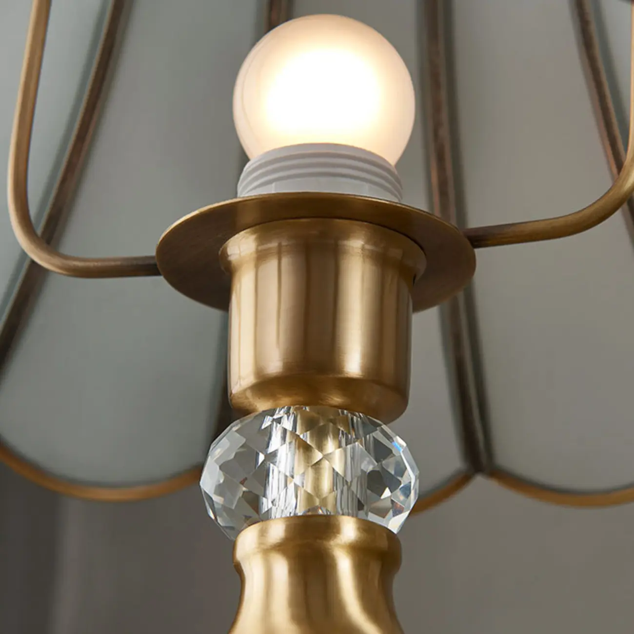 Traditional Gold Floor Lamp with Crystal Accents for Living Room Image - 9 | homeyfad