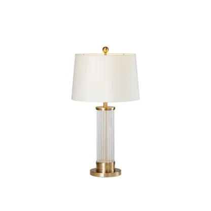 Modern Gold Metal Fabric LED Table Lamp for Bedroom  Image - 5