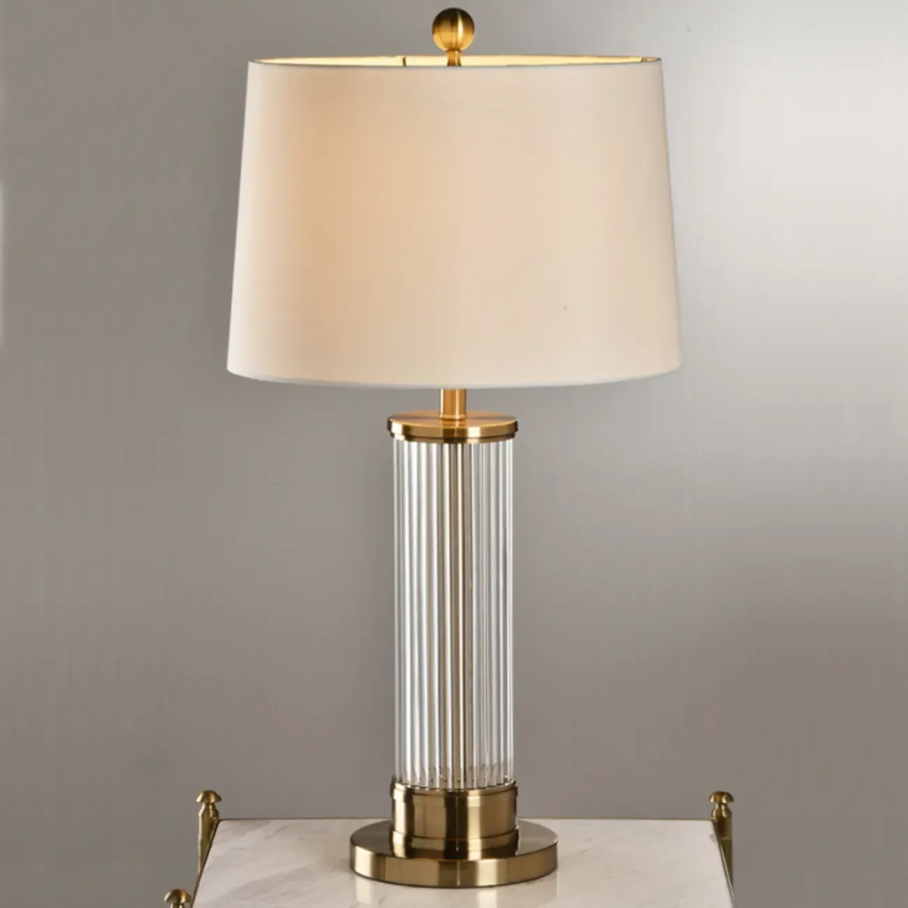 Modern Gold Metal Fabric LED Table Lamp for Bedroom  Image - 7