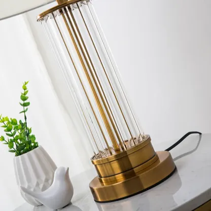 Modern Gold Metal Fabric LED Table Lamp for Bedroom  Image - 10
