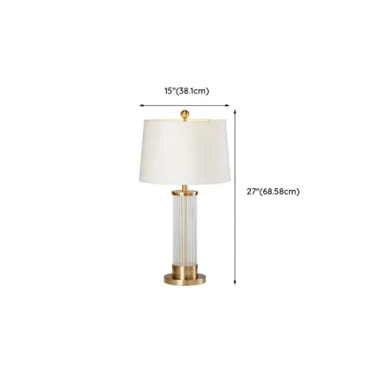 Modern Gold Metal Fabric LED Table Lamp for Bedroom  Image - 14