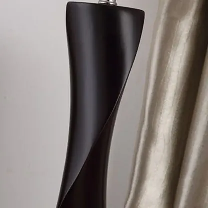 Elegant Modern Wood Fabric	Black  LED Table Lamp Dimmable  Image - 13