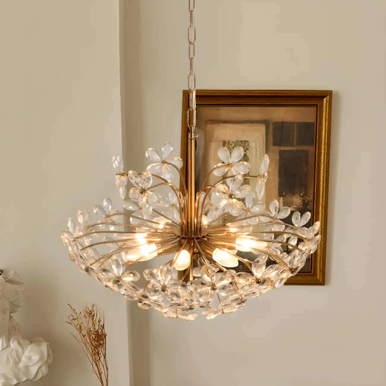 Adjustable Elegant Floral Crystal Chandelier Image - 2 | homeyfad