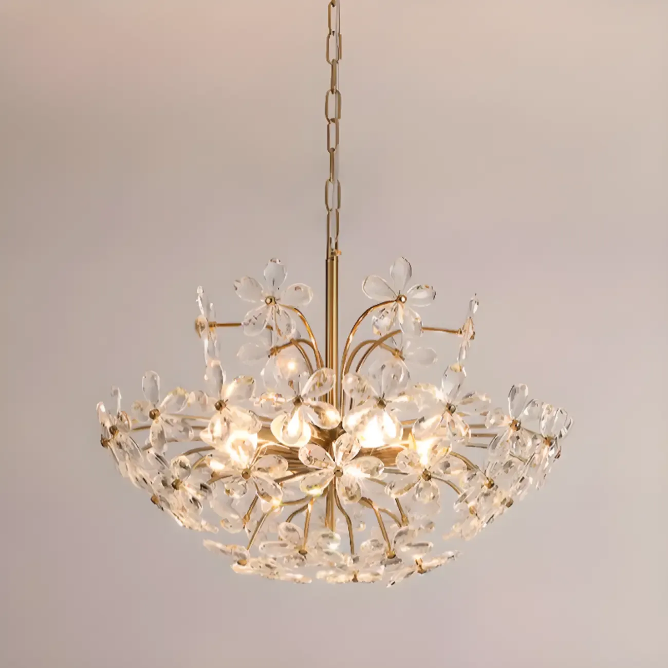 Adjustable Elegant Floral Crystal Chandelier Image - 6