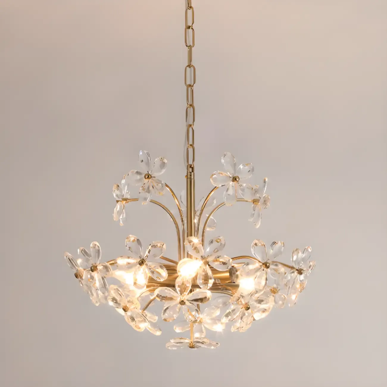 Adjustable Elegant Floral Crystal Chandelier Image - 8