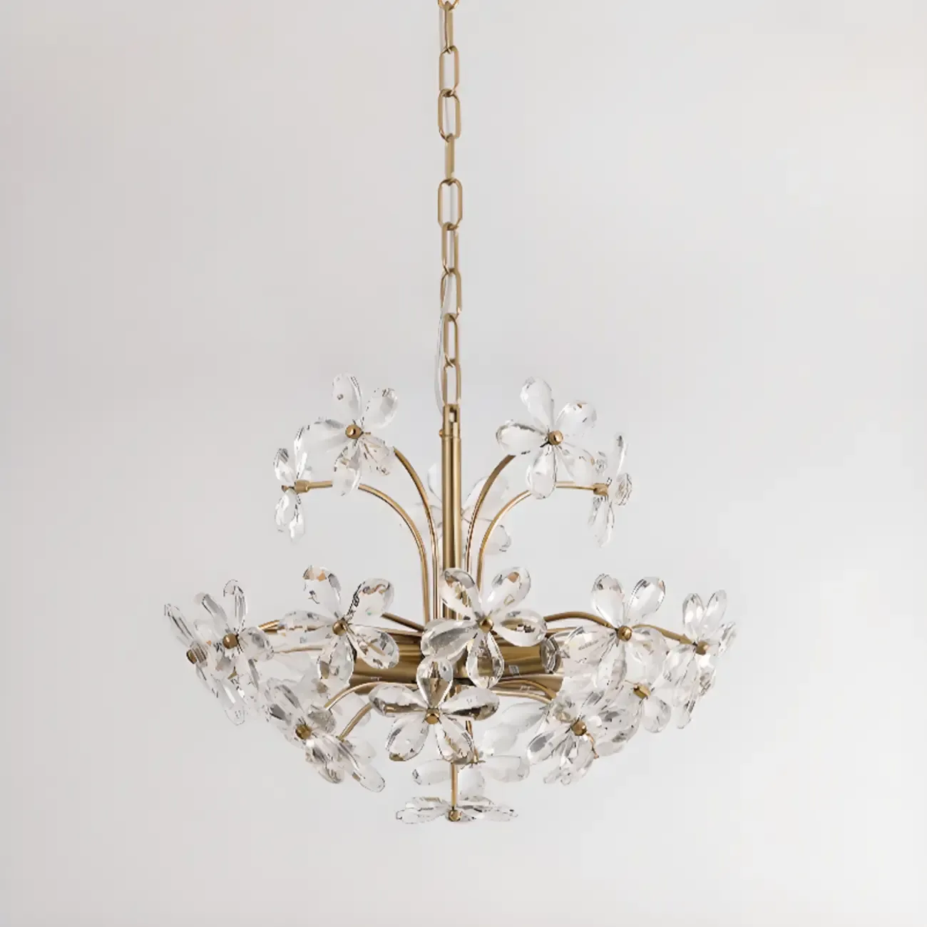 Adjustable Elegant Floral Crystal Chandelier Image - 7