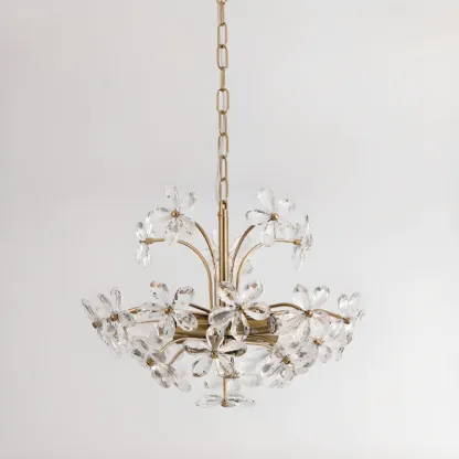 Adjustable Elegant Floral Crystal Chandelier Image - 7