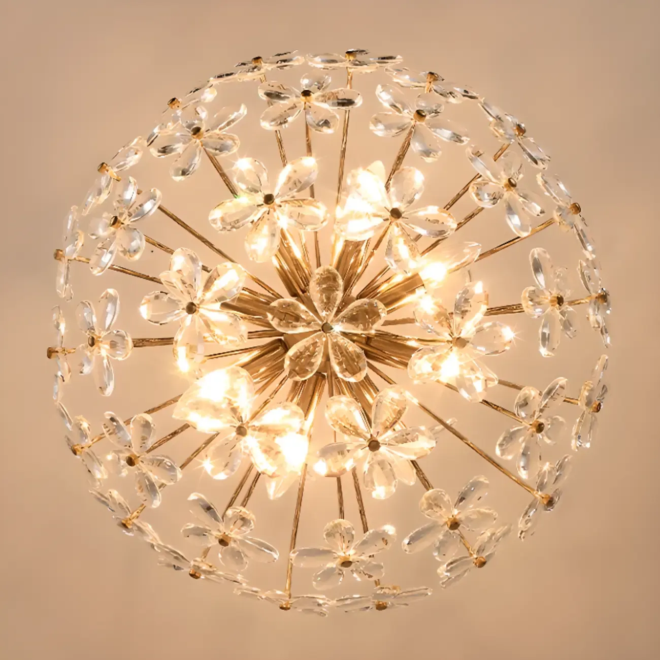 Adjustable Elegant Floral Crystal Chandelier Image - 12