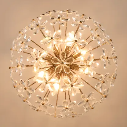 Adjustable Elegant Floral Crystal Chandelier Image - 12