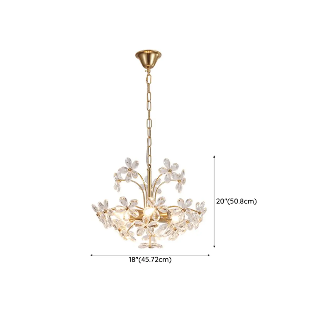 Adjustable Elegant Floral Crystal Chandelier #size | homeyfad
