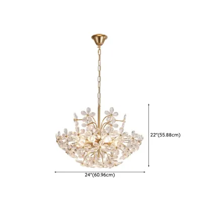 Adjustable Elegant Floral Crystal Chandelier Image - 16