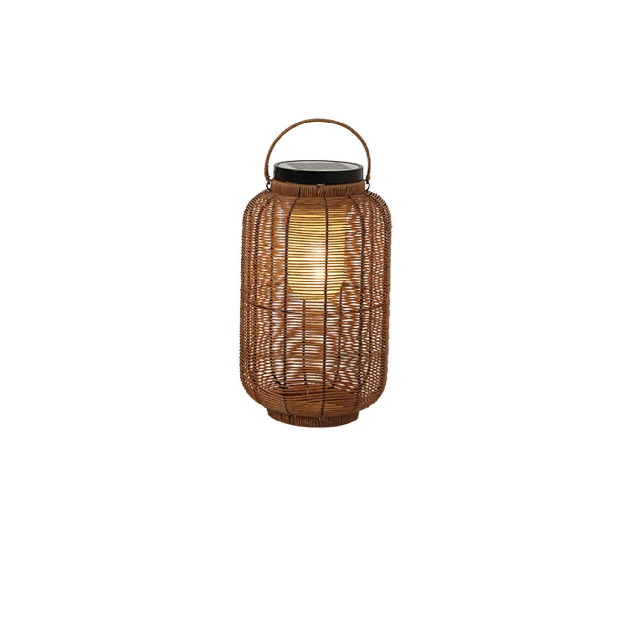 Solar Brown Woven Lantern Post Cap Light Image - 6 | homeyfad