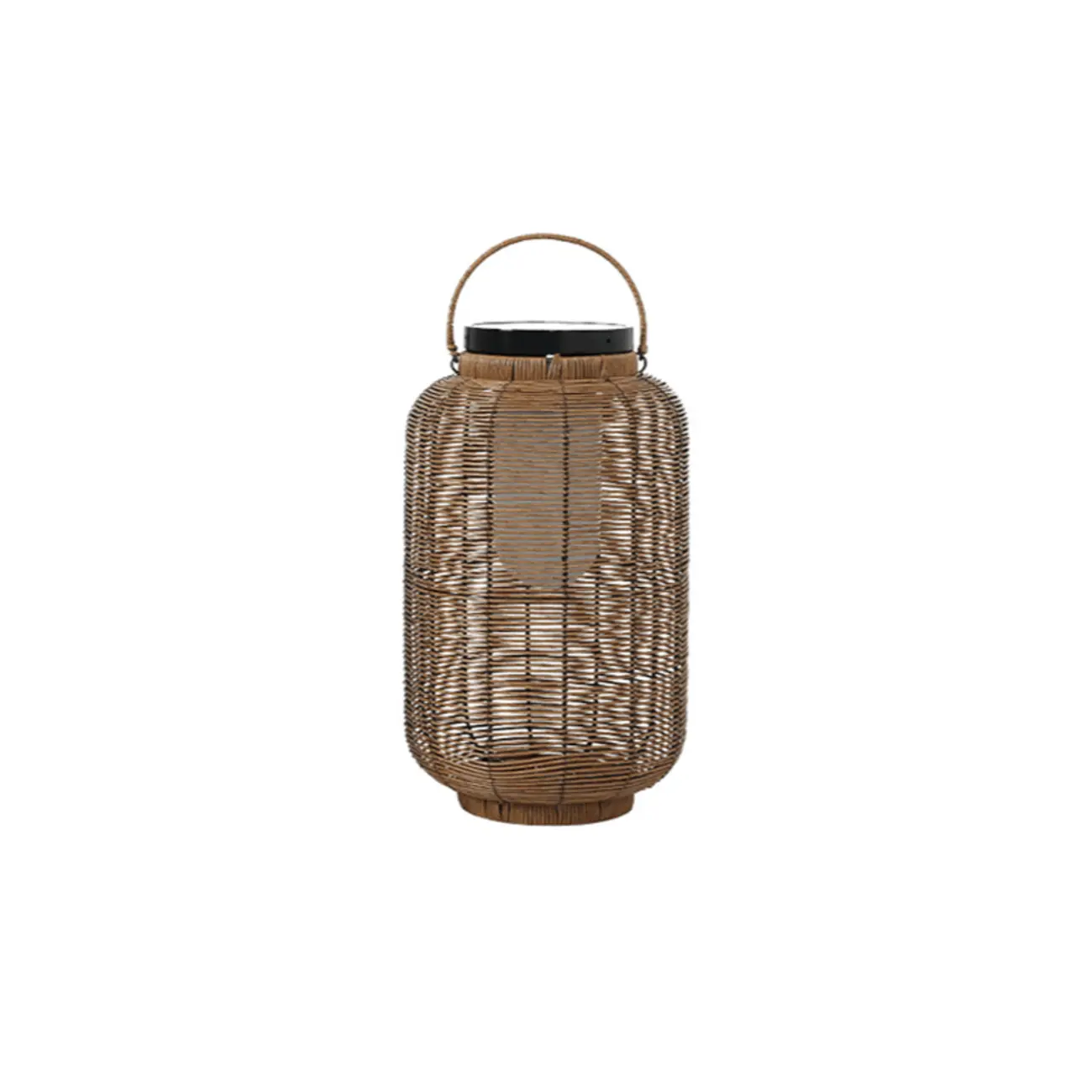 Solar Brown Woven Lantern Post Cap Light Image - 8 | homeyfad
