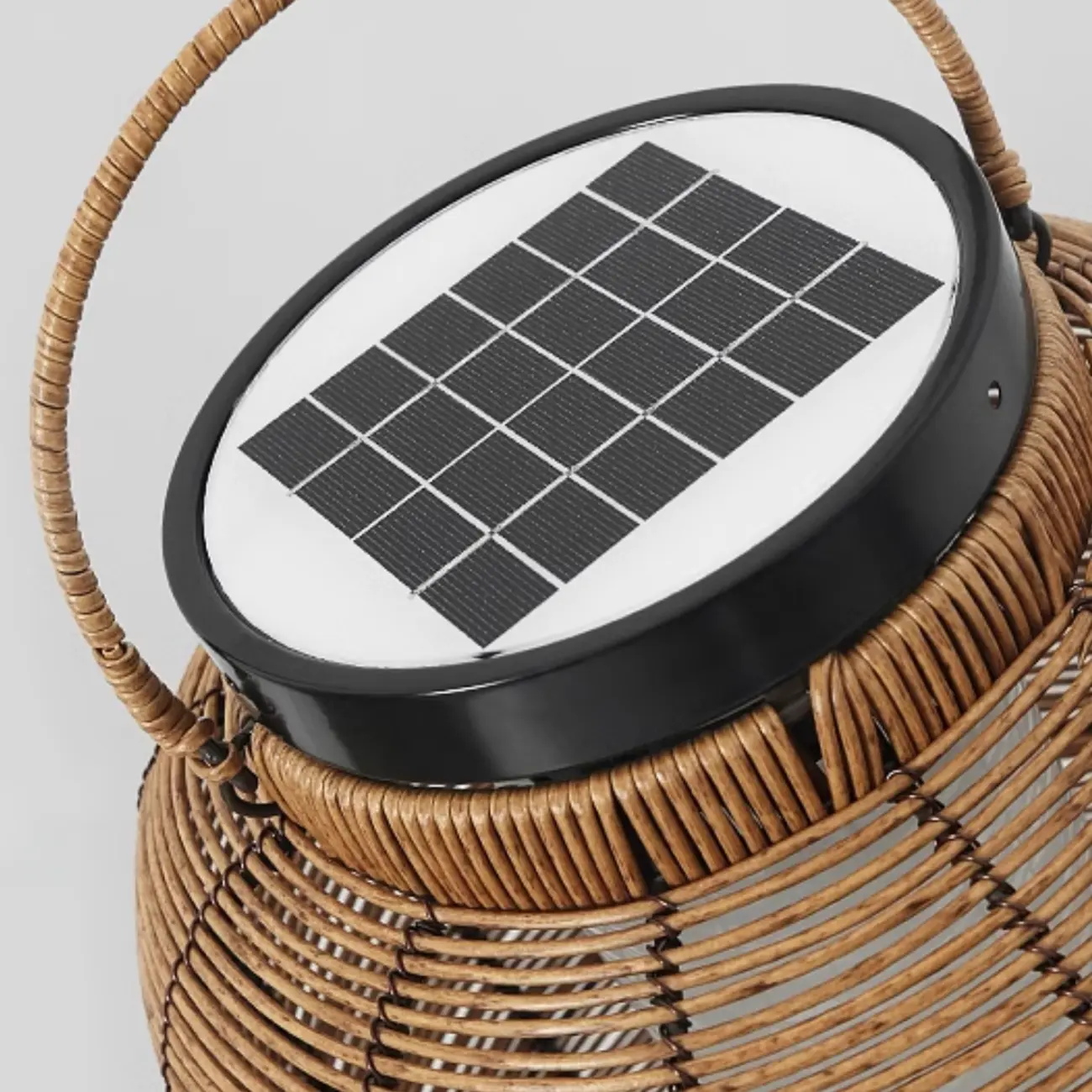 Solar Brown Woven Lantern Post Cap Light Image - 9 | homeyfad