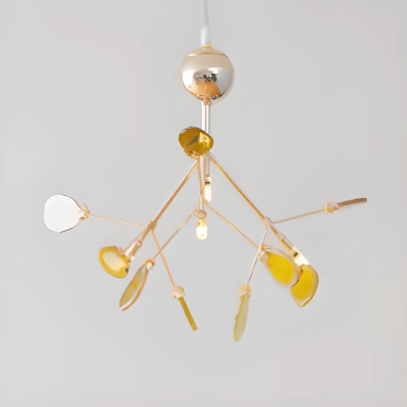 Colorful Agate Stone Circular Ring Branches Chandelier Image - 8 | homeyfad