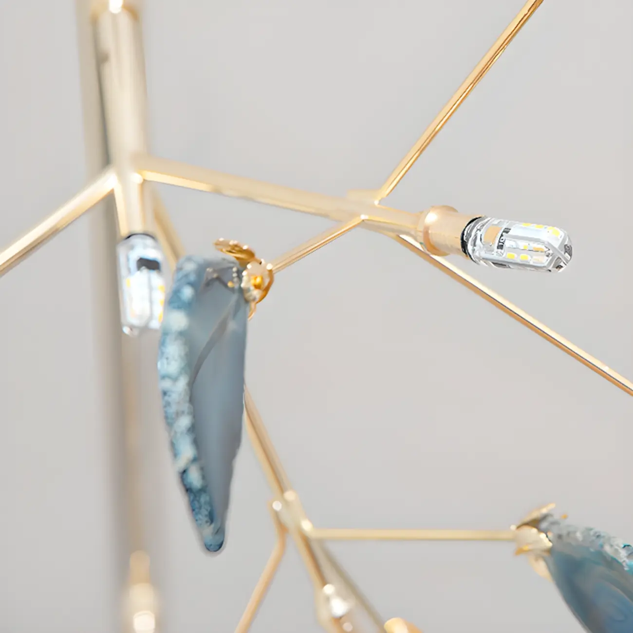 Colorful Agate Stone Circular Ring Branches Chandelier Image - 11 | homeyfad