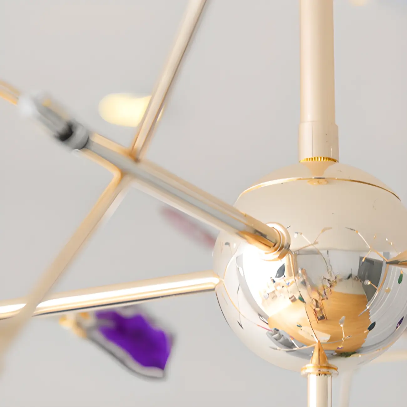 Colorful Agate Stone Circular Ring Branches Chandelier Image - 12 | homeyfad