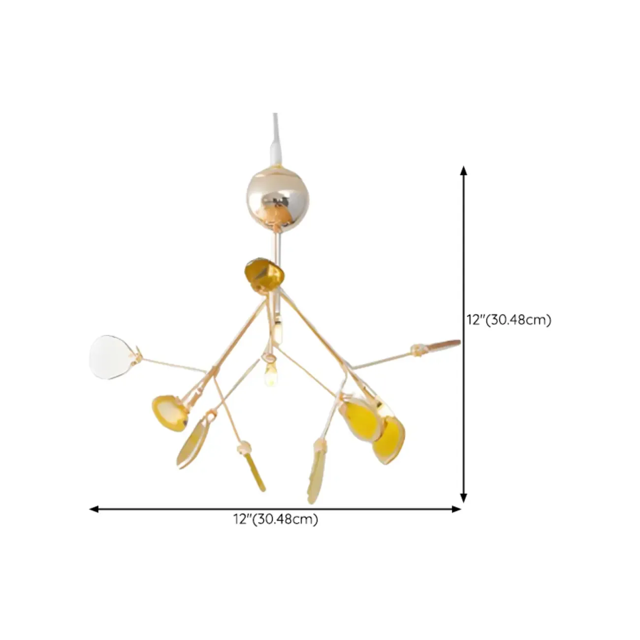 Colorful Agate Stone Circular Ring Branches Chandelier #size