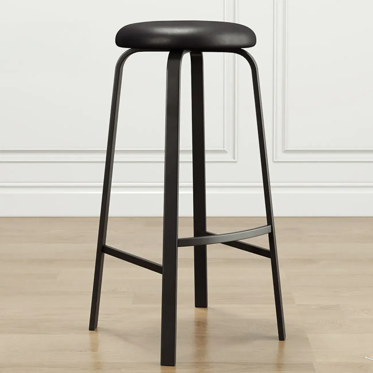 Minimalist Round Stackable Footrest Bar Stools Image - 1
