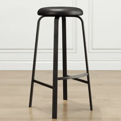 Minimalist Round Stackable Footrest Bar Stools Image - 1
