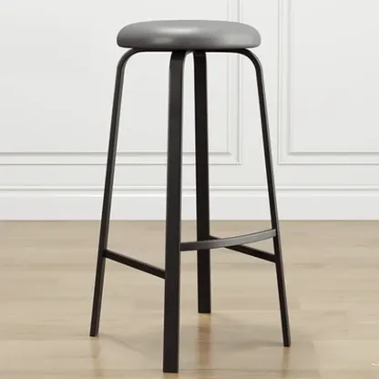 Minimalist Round Stackable Footrest Bar Stools Image - 3