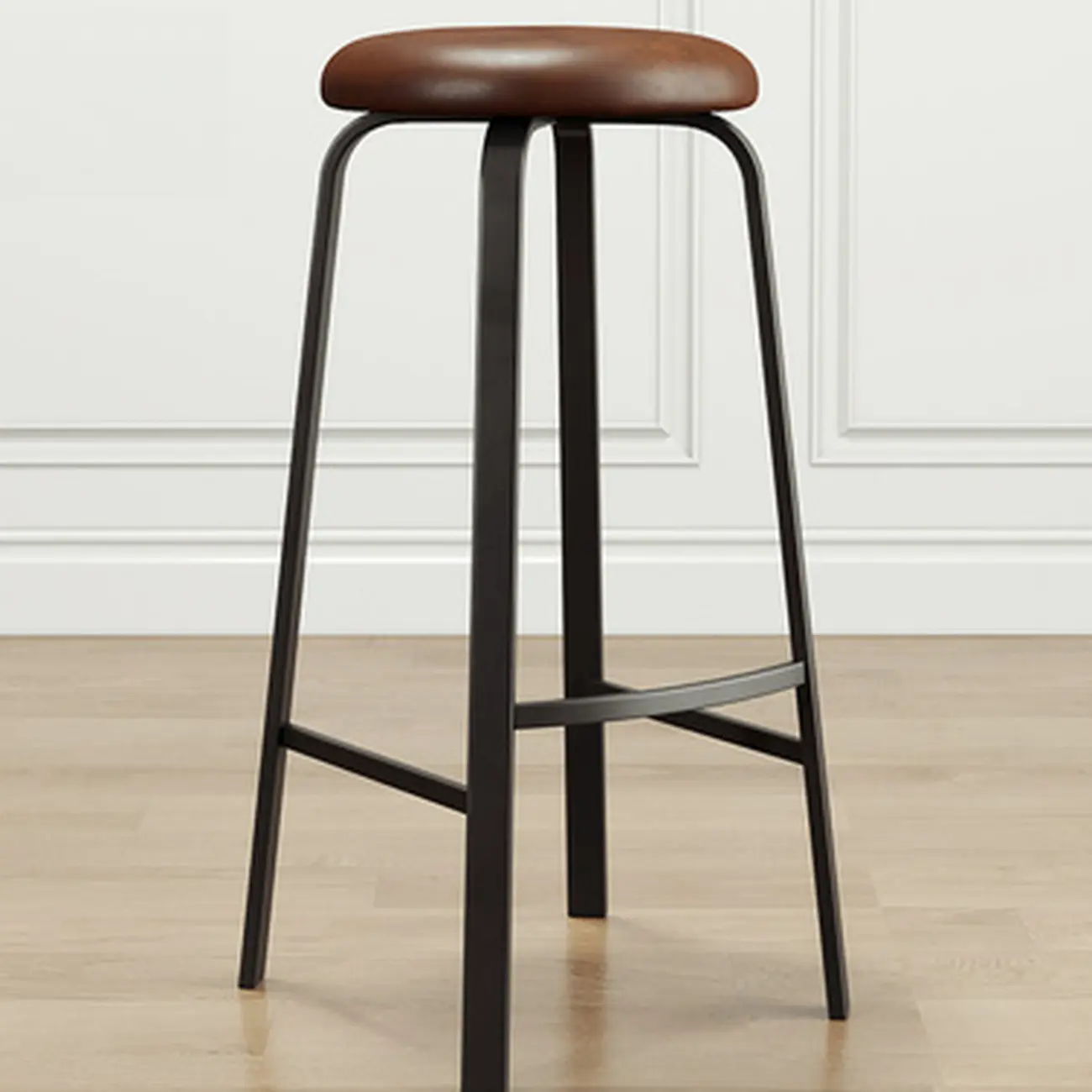 Minimalist Round Stackable Footrest Bar Stools Image - 2 | homeyfad