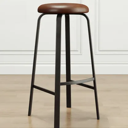 Minimalist Round Stackable Footrest Bar Stools Image - 2