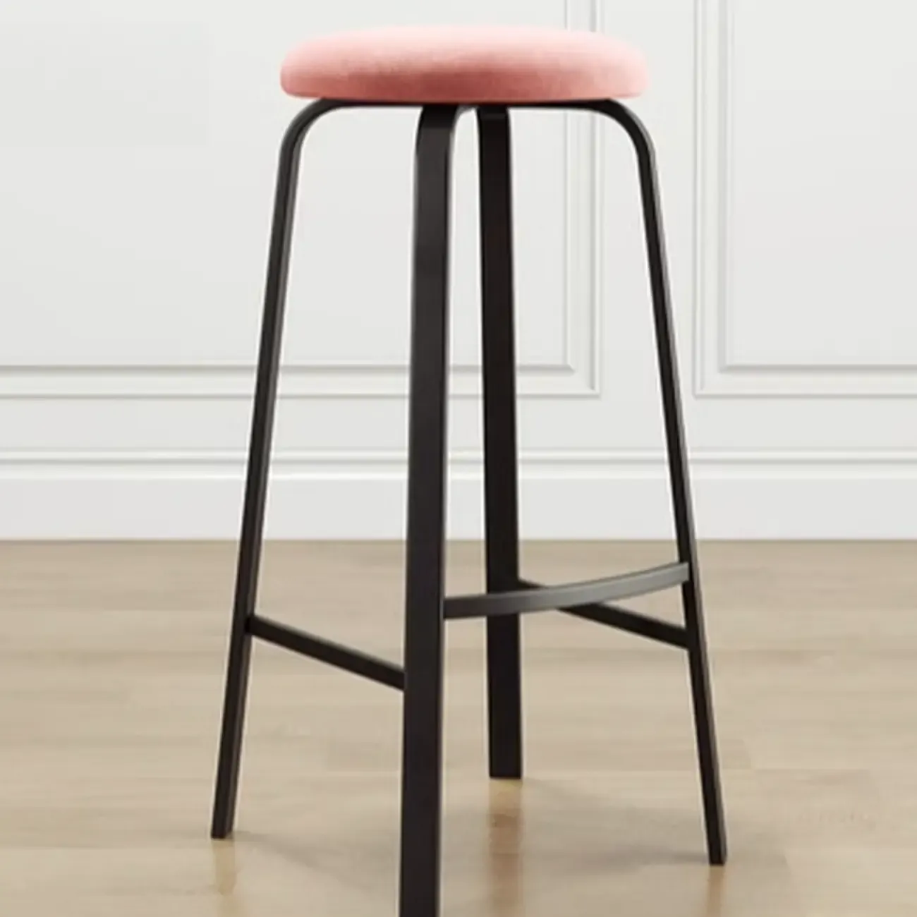 Minimalist Round Stackable Footrest Bar Stools Image - 5