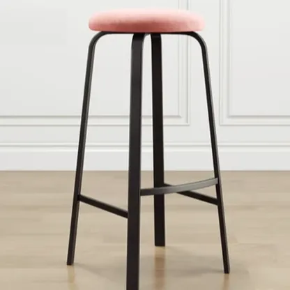 Minimalist Round Stackable Footrest Bar Stools Image - 5
