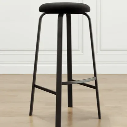 Minimalist Round Stackable Footrest Bar Stools Image - 4