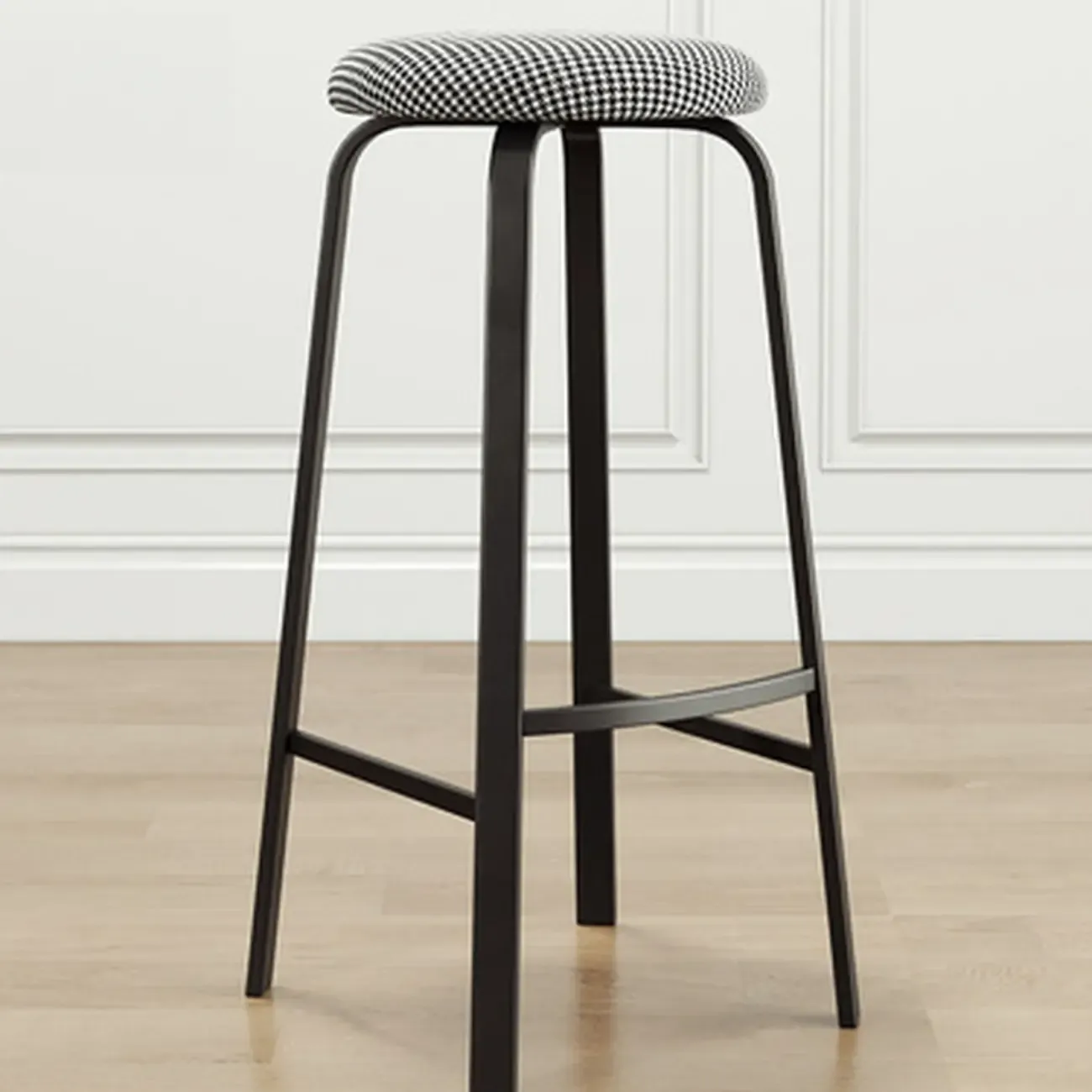 Minimalist Round Stackable Footrest Bar Stools Image - 6
